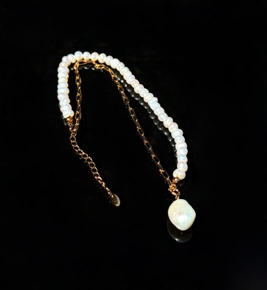 S925 Sterling Baroque Pearl Necklace