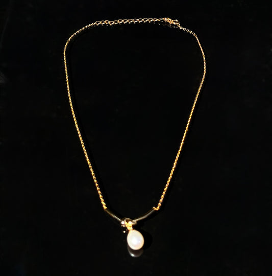 S925 Sterling Silver Lunar Glow Knot Freshwater Pearl Necklace