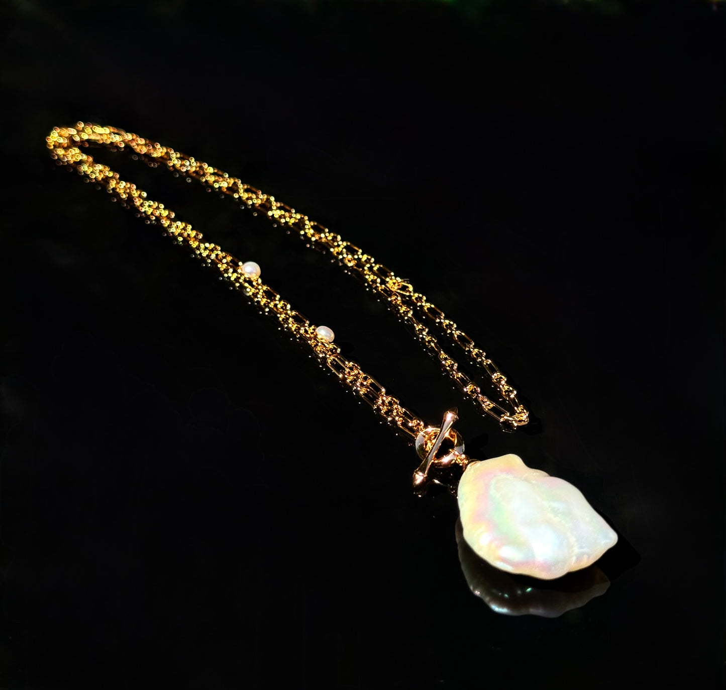 S925 Sterling Baroque Pearl Long Necklace