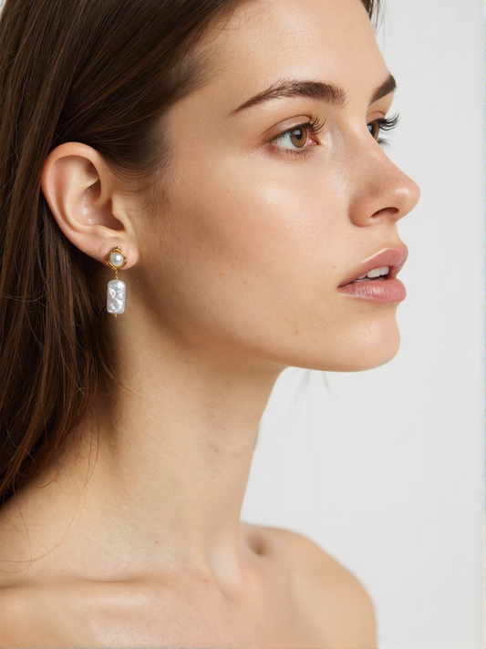 S925 Sterling Freshwater Pearl Earrings