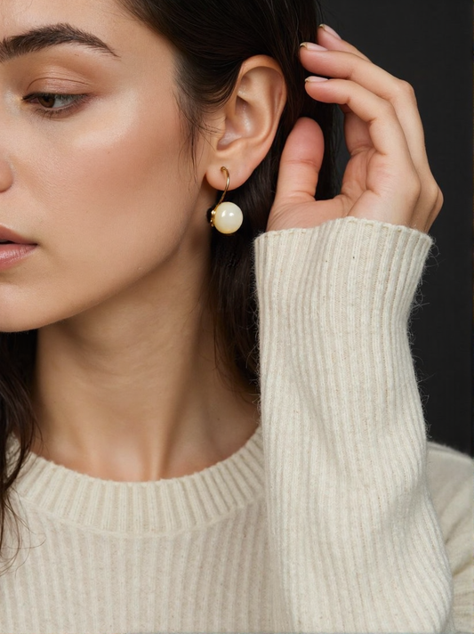 S925 Sterling Freshwater Pearl S-Shape Earrings
