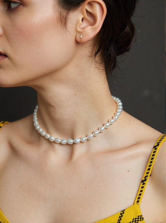 S925 Sterling Baroque Pearl Necklace