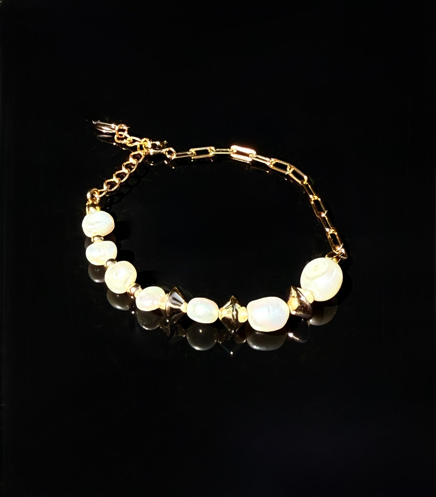 S925 Sterling Silver Natural Potato Baroque Pearl Bracelet