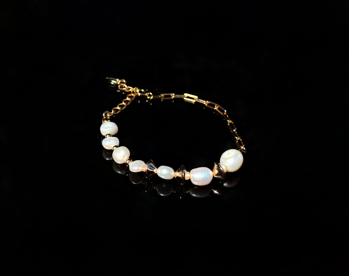 S925 Sterling Silver Natural Potato Baroque Pearl Bracelet