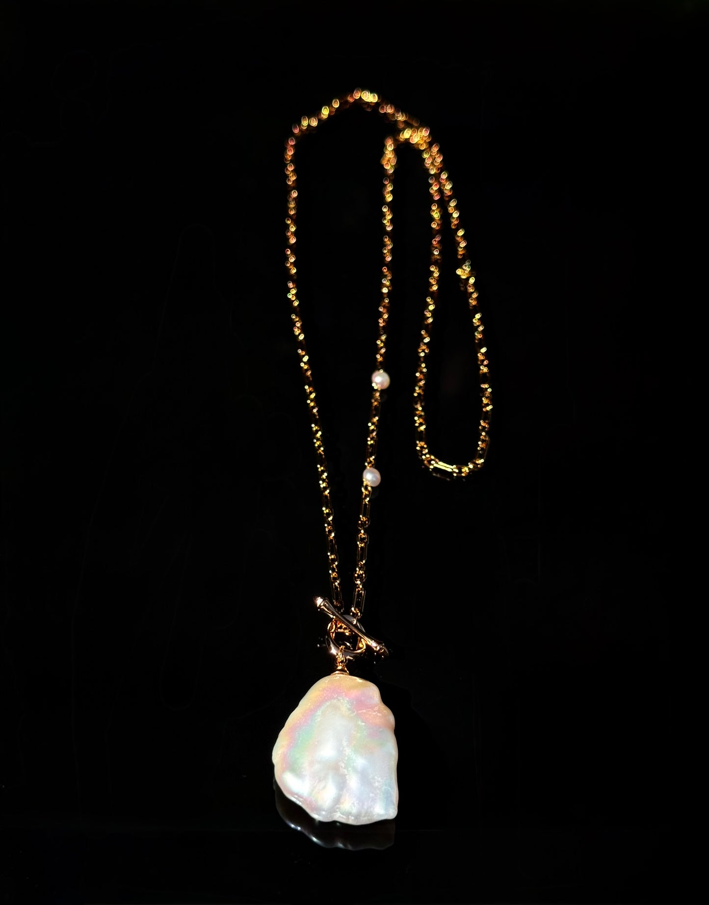 S925 Sterling Baroque Pearl Long Necklace