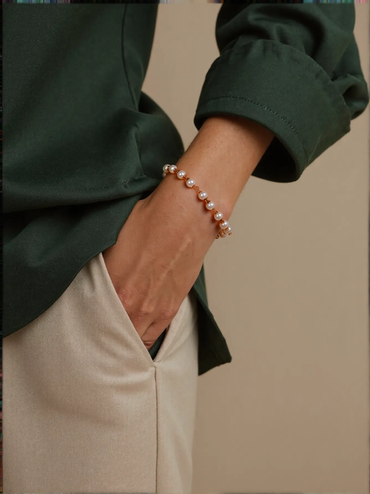 S925 Sterling Freshwater Pearl Wrap Bracelet