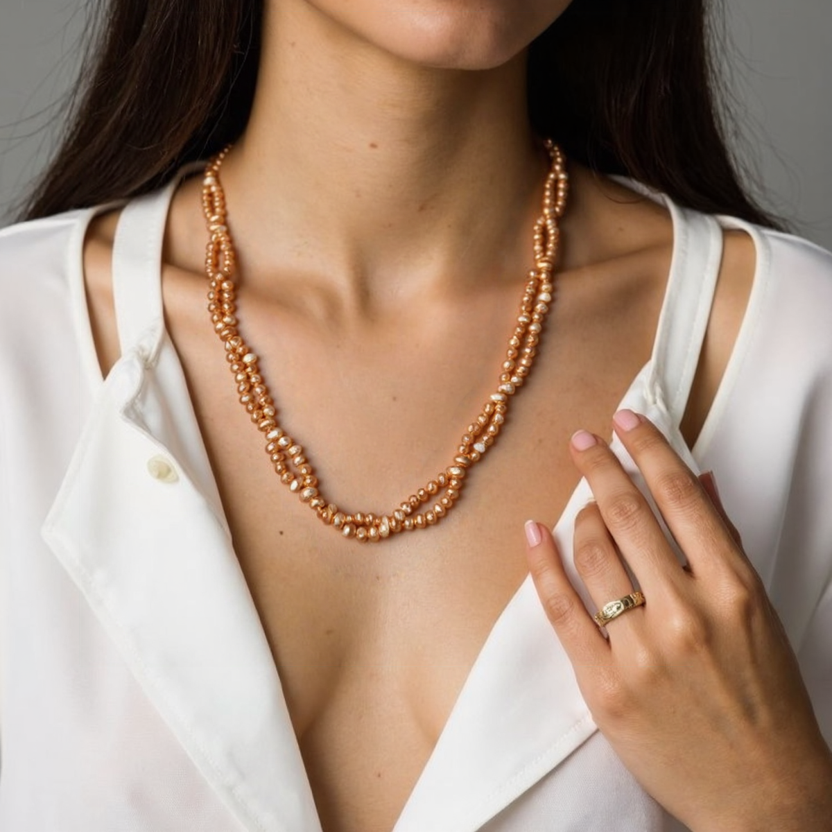 Freshwater Pearl Necklace - Double Strand Sophistication