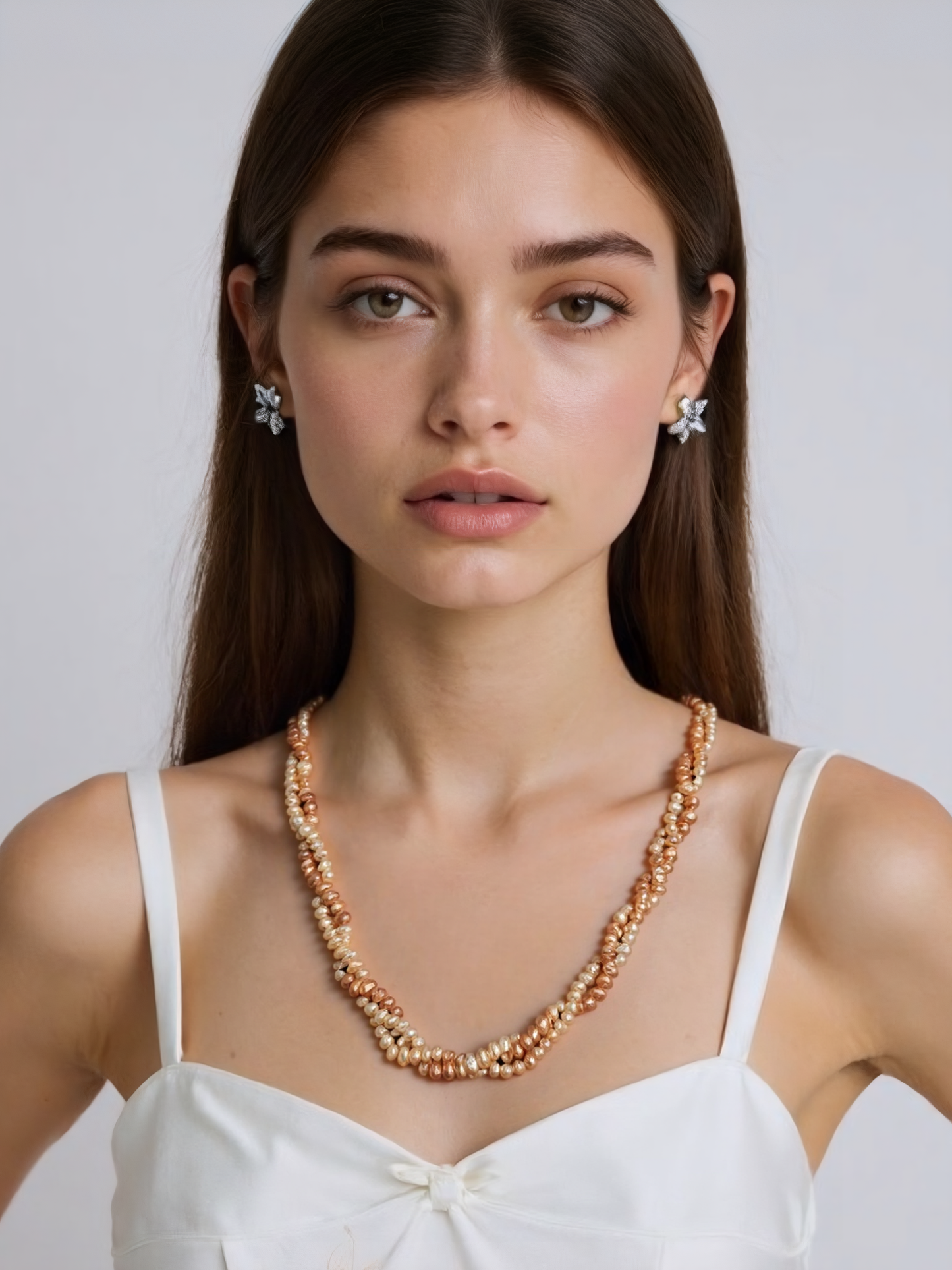 Freshwater Pearl Necklace - Triple Strand Glamour