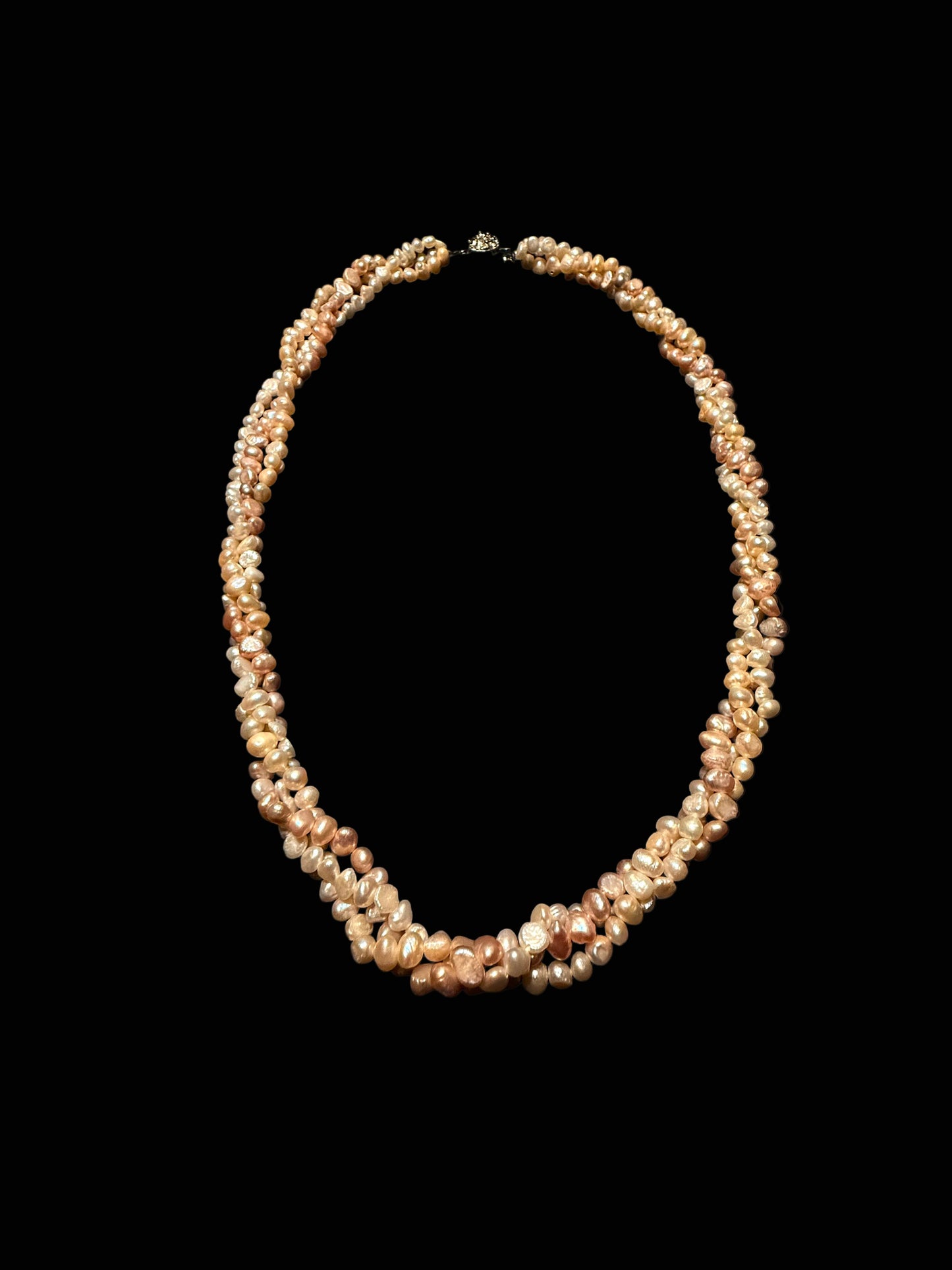 Freshwater Pearl Necklace - Triple Strand Glamour
