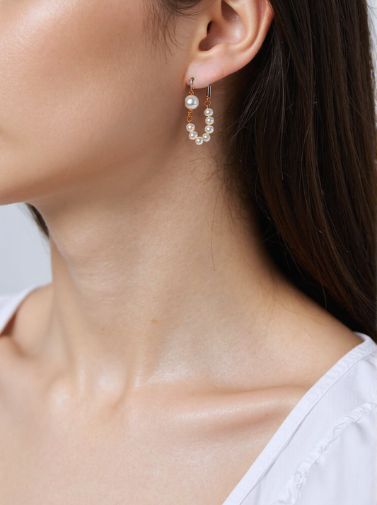 S925 Sterling Freshwater Pearl Hook Earrings