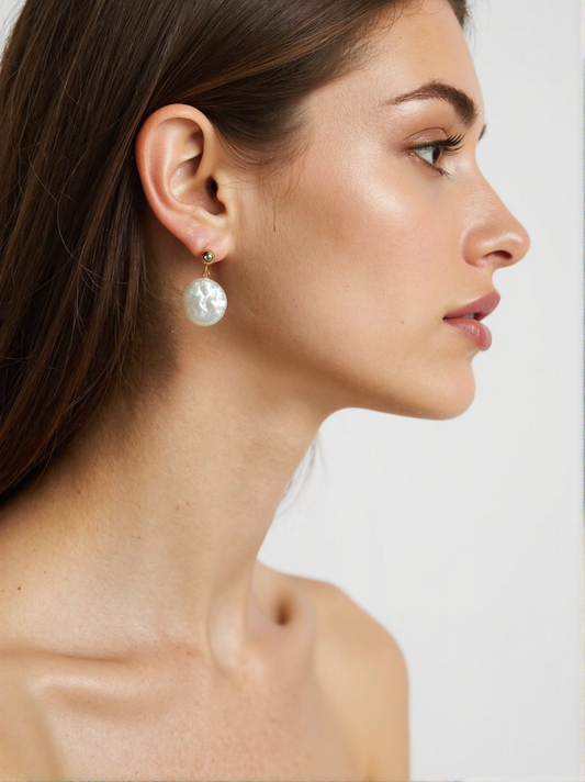 S925 Sterling Baroque Pearl Earrings