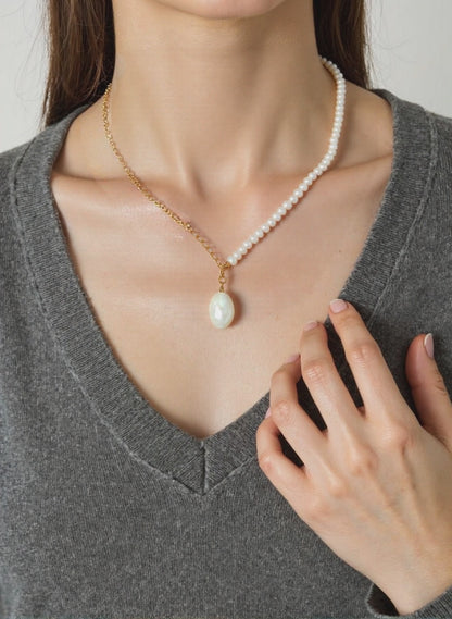 S925 Sterling Baroque Pearl Necklace