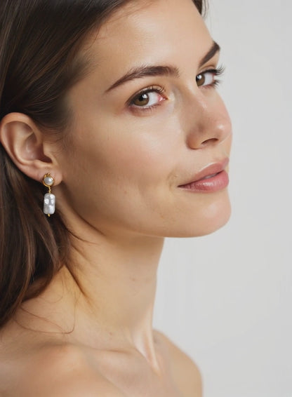 S925 Sterling Freshwater Pearl Earrings