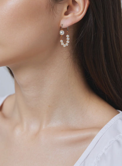 S925 Sterling Freshwater Pearl Hook Earrings