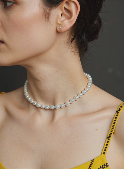 S925 Sterling Baroque Pearl Necklace